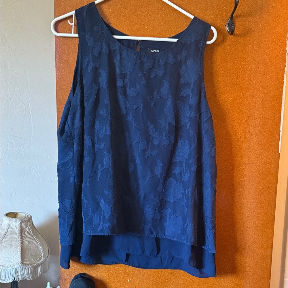 Apt. 9 Midnight Blue Textured Tank Top